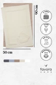 Leoline %100 Pamuk Premium 2'li Ayak Havlusu - Kahve - Krem - 6