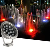 Havuz Led Armatür aplik su geçirmez açık alan aydınlatma ışık gösterisi sıva üstü krom kasa Doğal Beyaz 4000K A-KRM-1202 IP68 9W 12V - 2