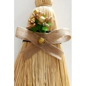 Yaldızlı Çiçekli Dekoratif Süpürge Duvar Süsü - 2