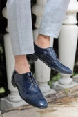 Tomiross Erkek Lacivert Rugan Klasik Damatlık Ve Günlük Ayakkabı 573-2 - 3