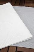Leoline %100 Pamuk Premium 2'li Ayak Havlusu - Gri - Beyaz - 4
