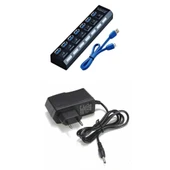 USB 3.0 7 Port Hub - Switch Kontrollü ve Hızlı Bağlantı 5 Volt Adaptör Dahil thumbnail 1