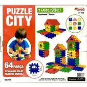 Çocuk Puzzle City 3D Yapı ve Tasarım Blokları 64 Parça thumbnail 5