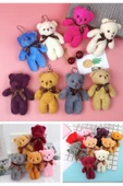 12 Adet Peluş Ayıcık Set Mini Yumoş Çanta Süsü Aksesuarı Anahtarlık Karışık Renk Çanta Süsü 11 cm - 1