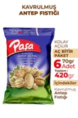 Paşa Kuruyemiş Kavrulmuş Antep Fıstığı 70 gr X 6 Adet (420 gr) - 2