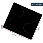 Kumtel Elektrikli İndüksiyonlu Dört Gözlü Ankastre Ocak HI6-4TB thumbnail 3