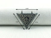 925 Ayar Gümüş Osmanlı Tuğralı Üçgen Muska Kabı Kolye thumbnail 3