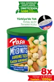 Paşa Kuruyemiş Kavrulmuş Karışık Kuruyemiş Teneke Kutu 150 gr X 8 Adet (1200 gr) - 1
