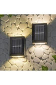 Yeni Nesil Solar Çift Yönlü Duvar Lambası 1 Adet Güneş Enerjili Solar Duvara Monteli Aydınlatma Işık - 8
