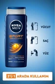 NIVEA Men Erkek Canlandırıcı Banyo Ve Duş Jeli Sports 500ml, Vücut Yüz Saç, Yenileyici Mineral, X3 Adet - 2