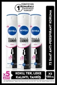 NIVEA Kadın Sprey Deodorant Black&White Invisible Clear 150ml, 72 Saat Anti-perspirant Koruma, X3 Adet - 1