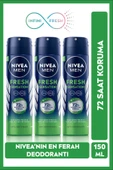 NIVEA Men Fresh Sensation Sprey Deodorant 150 ml X3,72 Saat Anti-perspirant Koruma,uzun Süren Ferahl - 1