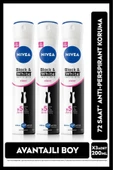 NIVEA Kadın Sprey Deodorant Black&White Invisible Clear 200ml, 72 Saat Anti-perspirant Ter Koruma, X3Adet - 1