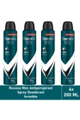 Rexona Men Invisible Black & White 72 Saat Erkek Sprey Deodorant 4 x 200 ml - 1