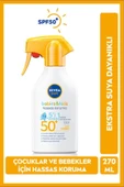 NIVEA SUN SPF50 Bebek ve Çocuklar İçin Güneş Koruyucu Sprey 270ml, Hassas Cilt Koruma, Suya Dayanıklı - 1