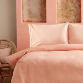 Karaca Home Alia % 100 Pamuk Fistolu Çift Kişilik Pike Takımı Somon thumbnail 2