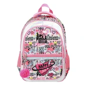Muggle 3 Bölmeli Happy Time Okul Sırt Çantası Pembe (MU-9071) thumbnail 1