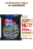 Paşa Kuruyemiş Kavrulmuş Tuzlu Siyah Ay Çekirdeği 150 gr X 16 Adet (2400 gr) - 2