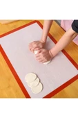 2 Adet Silikon Yıkanabilir Kendinden Yağlı Fırınlanabilir Kek Börek Pişirme Hamur Açma Matı 30X40 CM - 3
