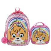 Muggle 2 Bölmeli Pink World Okul  Çantası + Termoslu Beslenme Çantası thumbnail 1