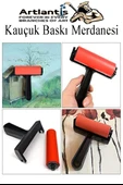 Kauçuk Baskı Merdanesi 20 cm 1 Adet Plastik Linol Baskı Merdanesi Silindir Rulo Merdane Vinil Baskı Yapıştırma - 3