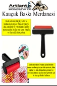 Kauçuk Baskı Merdanesi 20 cm 1 Adet Plastik Linol Baskı Merdanesi Silindir Rulo Merdane Vinil Baskı Yapıştırma - 5