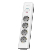 PHILIPS 4-lü SPN7040WA/62 600 Joules Akım Koruma Prizi Beyaz - 1