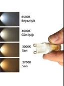 (2 Adet) Osaka 6W 3000K (Sarı Işık) G9 Duylu Led Kapsül Ampul thumbnail 5