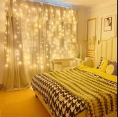 8 Fonksiyonlu Peri Perde Led Uzaktan Kumandalı Günışığı Perde Peri Led (3 mt x 3 mt) - 1