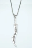 Kılıç Gümüş Kaplama Örme Zincir Kolye thumbnail 1