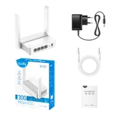 Cudy WR300 N300 2.4GHz 300Mbps AP/RE/WISP 4FE Port MU-MIMO Kablosuz Wi-Fi Router - 4