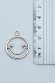 Minimal Gülen Yüz- Smile Gümüş Kaplama Örme Zincir Kolye - 3