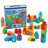 Eğitici Çocuk Gelişimi İçin Mega Bloks Alfabeli Blok Çantası 30 parça - 1