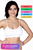 Yeni Sezon Toparlayıcı Nefes Alabilen Kumaş Zarif İç Göstermeyen İnce Askılı Sporcu Kadın Bustiyer - 1