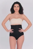 Premium Toparlayıcı Sıkılaştırıcı Vücut Şekillendirici Kaymaz Ağraflı Yüksek Bel Slip Korse thumbnail 3
