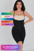 Premium İncelten Askılı Toparlayıcı Sıkılaştırıcı Vücut Şekillendiren Kadın Fermuarlı Tam Boy Korse thumbnail 1