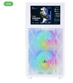 PowerBoost PB-P4367BW USB 3.0, ATX LCD Mesh Panel ARGB Fan, Beyaz Kasa (PSU Yok) - 3