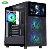 PowerBoost PB-P4367BB USB 3.0, ATX LCD Mesh Panel, ARGB Fan, Siyah Kasa (PSU Yok) - 1