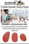 Çömlek Seramik Silikon Sistre Böbrek Fil Kulağı 3 lü 1 Paket Kil Heykel Kauçuk Kaburga Heykeltraş Küçük Orta Büyük - 5