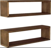 KUZELA  Ahşap Ikili Duvar Raf. - 2