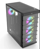 PowerBoost PB-GR222BB USB3.0 Full Siyah Tempered Glass 7xARGB Fanlı kasa (PSU Yok) - 3