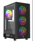 PowerBoost A700B 750W 80+ BRONZE ATX USB 3.0 Rainbow Fanlı Mesh Gaming Siyah Kasa thumbnail 1