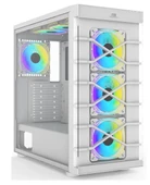 PowerBoost PB-GR222BW USB3.0 Full Beyaz Tempered Glass 7xARGB Fanlı kasa (PSU Yok) - 1