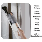 Polham 100W 15000PA Süper Güçlü Led Işıklı Taşınabilir Araç Süpürgesi,Islak Kuru Ofis Araç Süpürgesi - 2