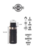 TanQ Ömür Boyu Garantili Active Paslanmaz Çelik Termos Titan Black 0.35 Lt- (12 Oz) - 2