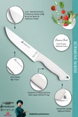 Sürmene Serisi Mutfak Bıçak Seti Et Ekmek Tavuk Sebze Salata Bıçağı 2 Li Set Beyaz  ( MFT-010 ) - 3