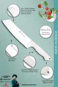 Sürmene Serisi Mutfak Şef Bıçak Seti Et Ekmek Sebze Salata Şef Bıçağı 2 Li Set Beyaz ( Mft-011 ) - 3
