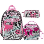 Muggle 2 Bölmeli Fashion Totally Okul Çantası + Termoslu Beslenme Çantası + Kalemlik - 1