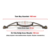 Seçil Eskitme Antik Metal (128 mm-12.8 cm) (4 ADET) Mobilya Mutfak Dolabı Dolap Kulpu Kulbu Kulpları - 4