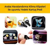 2'li Paket Araba Havalandırma Klima Koku Klipsi Yedek Kartuş Pedi 5 Ad. Premium Safran Rüyası - 4